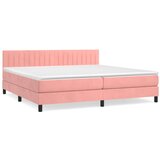 The Living Store Box spring postelja z vzmetnico roza 200x200 cm žamet - Box Spring Postelja, (21489895) | Shoptok.si