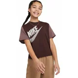 Nike NSW TEE ESSNTL BOXY TEE Majica za djevojčice, smeđa, veličina