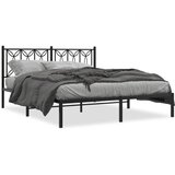  Metalni okvir za krevet s uzglavljem crni 150x200 cm | shoptok.hr