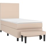  Krevet s oprugama i madrac cappuccino 80x200 cm od umjetne kože Slike