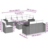  9-dijelni set vrtnih sofa od poliratana s jastucima svjetlosivi | shoptok.hr