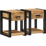 vidaXL Noćni ormarići 2 kom 40x40x50 cm Masivno neobrađeno drvo manga - 40 x 40 x 50 cm 2 Grubo masivno drvo manga Grubo masivno drvo m Cijene
