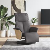 vidaXL naslanjač z naslonom za noge sivo umetno usnje | Shoptok.si