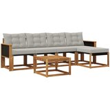  Set vanjskih sofa 6 kom. Prirodna i svjetlosiva | shoptok.hr