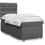 Maison Chic Box spring postelja - Vzmetna postelja z vzmetnico temno siva 100x200 cm blago SL10298, (21904852) | Shoptok.si