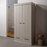 WOOOD Sivo-bež garderobna omara iz masivnega bora 94x195x53 cm Connect – | Shoptok.si