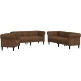 vidaXL Sedežna garnitura 3-delna rjavo blago, (21135178) | Shoptok.si