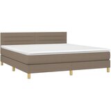  Box spring postelja z vzmetnico LED taupe 180x200 cm blago, (20900482) | Shoptok.si