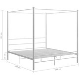  Okvir za krevet s nadstrešnicom bijeli metalni 180 x 200 cm | shoptok.hr