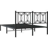 Metalni okvir za krevet s uzglavljem crni 140x190 cm | shoptok.hr