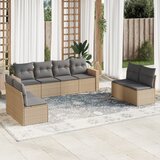 vidaXL 8-dijelni set vrtnih sofa od poliratana s jastucima bež Cijene