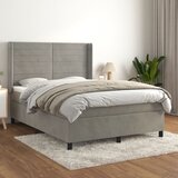 vidaXL Krevet s oprugama i madracem svjetlosivi 140x190 cm baršunasti Cijene