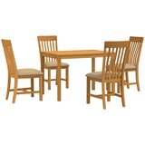  Blagovaonski set 5 kom. Bež Čvrsto Hrastovo Drvo | shoptok.hr