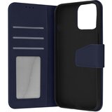 AVIZAR Usnjena torbica za Iphone 13 Pro, vrhunska kakovost, šivi in magnetni zavihek - modra, (20631770) Cene