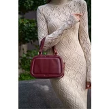 Madamra Claret Red Women's Patent Leather Hand and Shoulder Bag
