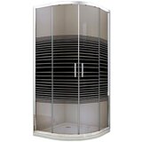 Stripe tuš kabina srebrni ram R90x185cm braon staklo-crne pruge | ePonuda.com