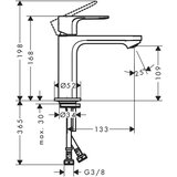 Hansgrohe 72560000 rebris e coolstart 110 armatura za umivalnik | Shoptok.si