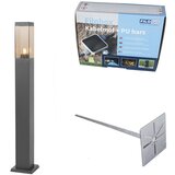 QAZQA Moderna zunanja talna svetilka temno siva z dimljenim steklom 80 cm - Malios | Shoptok.si