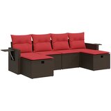  6-dijelni set vrtnih sofa od poliratana s jastucima smeđi | shoptok.hr