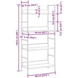 Police za knjige s 4 razine crne 60 x 27,6 x 124,5 cm drvene | shoptok.hr