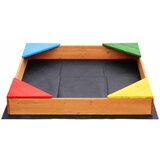  dečiji drveni peskarnik sa 4 sedišta – 90x90 cm, za dvorište i baštu ( WSB-900 ) | Eponuda.com