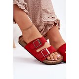 Boto Women's sandals on cork platform with buckles red Evisolla | ePonuda.com