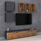 MID.YOU Dnevni Regal Arila, Antracit, Barva Hrasta, 6-Delno | Shoptok.si