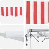  Skrovita tenda Crvena i bijela 600 × 350 cm Poliester i metal | shoptok.hr