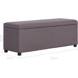  Klupa s pretincem za pohranu 116 cm bež poliesterska | shoptok.hr