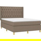  Box spring postelja z vzmetnico LED taupe 140x190 cm blago, (20883980) | Shoptok.si