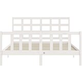  Za krevet s uzglavljem sivi 160 x 200 cm od masivnog drva | shoptok.hr