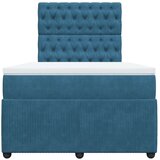 vidaXL Krevet s oprugama i madracem tamnoplavi 120 x 190 cm baršun | shoptok.hr