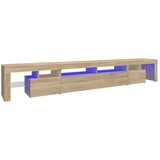 Maison Chic TV omarica - TV stojalo - Televizijska omarica z LED lučkami sonoma hrast 260x36,5x40 cm, (21700453) | Shoptok.si