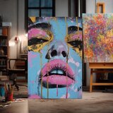  Slika NEON LIPS na platnu | Poslikana struktura | Shoptok.si