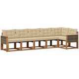 vidaXL Zunanja garnitura za sedenje z blazino 6 pcs Naravna in bež, (5000281823) | Shoptok.si
