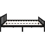  Posteljni okvir črn iz trdnega lesa 160x200 cm, (20606016) | Shoptok.si