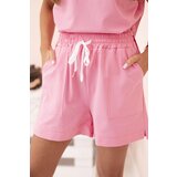 Kesi Włoski Women's punto set with short sleeves and shorts light pink | shoptok.hr