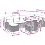  Set od 8 vrtnog kauča s jastučićima crni poli ratan | shoptok.hr