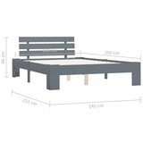  Za krevet od masivne borovine sivi 140 x 200 cm | shoptok.hr