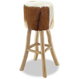 Barska stolica od prave kože i masivne tikovine | shoptok.hr