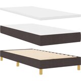 Box Postelja z vzmetnico Temno rjava 190 x 90 cm Poliester, (5000127834) | Shoptok.si