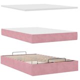vidaXL Okvir za krevet s madracima ružičasti 120 x 190 cm baršunasti | shoptok.hr