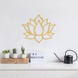 Wallity Zidna dekoracija Lotus Flower 1, 50x43 cm, 1.5 mm, Zlatne boje Cene