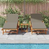  Ležaljka 2 pcs Sivo-smeđa 200 x 67 x 84 cm Čvrsto drvo akacije | shoptok.hr