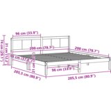  Vosak smeđi krevet Vosak smeđi Masivno drvo 200 x 200 cm | shoptok.hr
