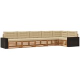  Set vanjskih sofa 6 pcs Prirodna i bež 402 x 172,5 x 73 cm | shoptok.hr
