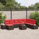  Vrtna sedežna garnitura z blazino 9 pcs Rjava Poly ratan, (5000021794) | Shoptok.si