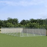 vidaXL Zunanja pasja ograda srebrna 8x16x2 m pocinkano jeklo Cene