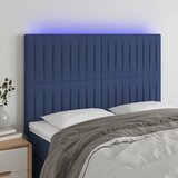 The Living Store LED posteljno vzglavje modro 144x5x118/128 cm blago - LED Vzglavje, (21660060) Cene