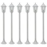 vidaXL vrtne ulične svetilke 6 kosov E27 110 cm aluminij bele Cene